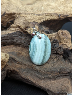 Pendentif de Calcédoine Saturne de 29.8 * 20.2 mm de La Bijouterie Minérale