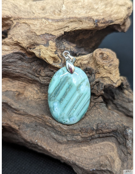 Pendentif de Calcédoine Saturne de 27.9 * 20.3 mm de La Bijouterie Minérale