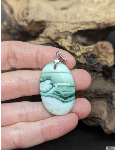 Pendentif de Calcédoine Saturne de 32.9 * 21.1 mm de La Bijouterie Minérale 2