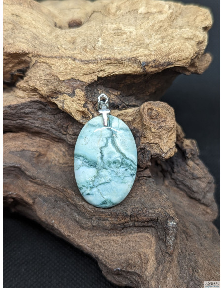 Pendentif de Calcédoine Saturne de 32 * 21.7 mm de La Bijouterie Minérale