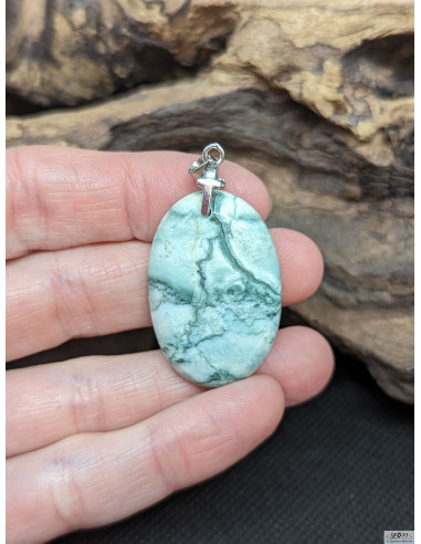 Pendentif de Calcédoine Saturne de 32 * 21.7 mm de La Bijouterie Minérale