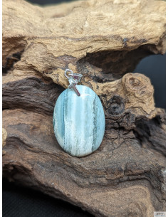 Pendentif de Calcédoine Saturne de 29 * 20.8 mm de La Bijouterie Minérale