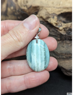 Pendentif de Calcédoine Saturne de 29 * 20.8 mm de La Bijouterie Minérale 2