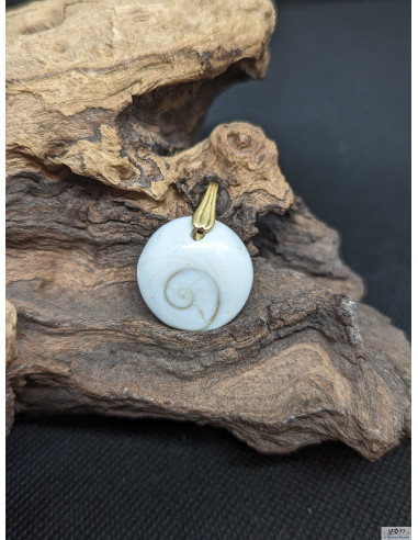 Pendentif d'oeil de Sainte Lucie de diamètre 21 mm de La Bijouterie Minérale