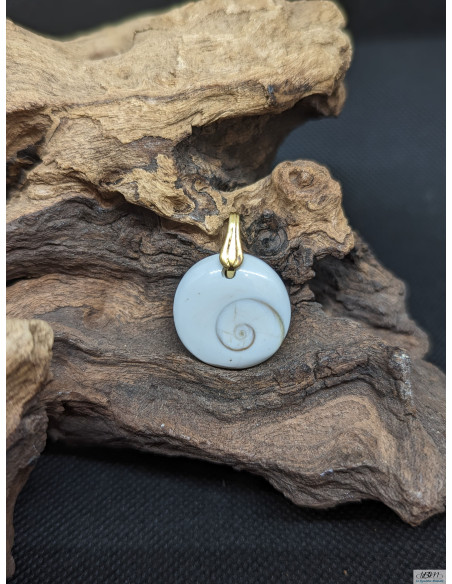 Pendentif d'oeil de Sainte Lucie de diamètre 21 mm de La Bijouterie Minérale