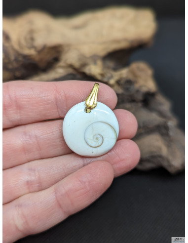 Pendentif d'oeil de Sainte Lucie de diamètre 21 mm de La Bijouterie Minérale