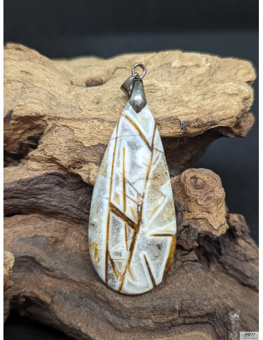 Pendentif Agate veine Wild Hopper de 56.1 * 24.7 mm de La Bijouterie Minérale
