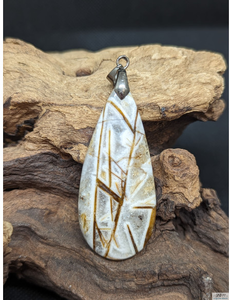 Pendentif Agate veine Wild Hopper de 56.1 * 24.7 mm de La Bijouterie Minérale