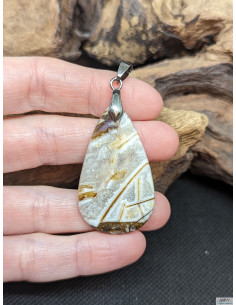 Pendentif Agate veine Wild Hopper de 41.6 * 24.3 mm par La Bijouterie Minérale 2