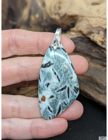 Pendentif d' Hornblende de 51.1 * 25.9 mm de La Bijouterie Minérale