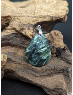 Pendentif en Séraphinite de 34.1* 25.1 mm forme goutte d'eau de La Bijouterie Minérale 2