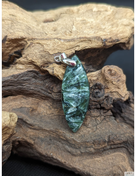 Pendentif en Séraphinite de 39.9 * 14.5 mm de La Bijouterie Minérale