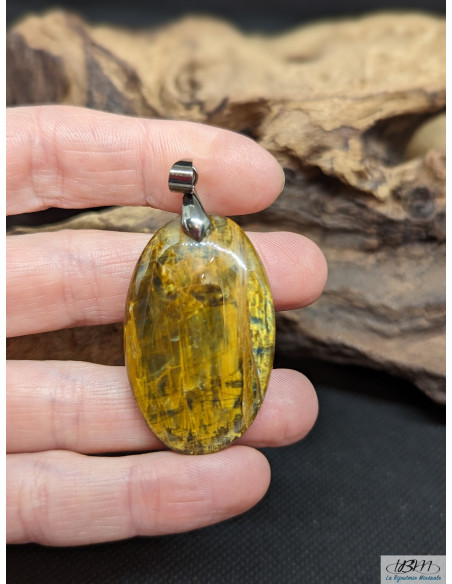 Pendentif cabochon de Mellite naturelle de 39.9 x 24.5 mm de La Bijouterie Minérale