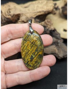 Pendentif cabochon de Mellite naturelle de 43.8 x 25.7 mm de La Bijouterie Minérale 2