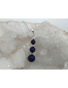 Pendentif lapis lazuli 3 perles 2