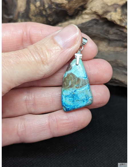 Pendentif en Azurite de 25.6 * 16.8 mm de La Bijouterie Minérale