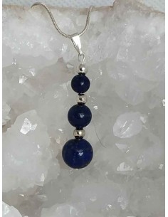 Pendentif lapis lazuli 3 perles