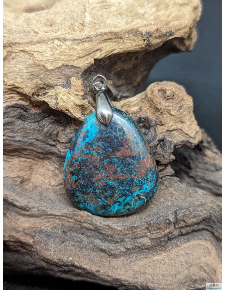 Pendentif en Azurite de 29.6 * 26.1 mm de La Bijouterie Minérale