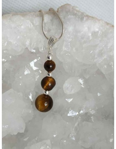 Pendentif lapis lazuli 3 perles