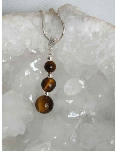 Pendentif lapis lazuli 3 perles