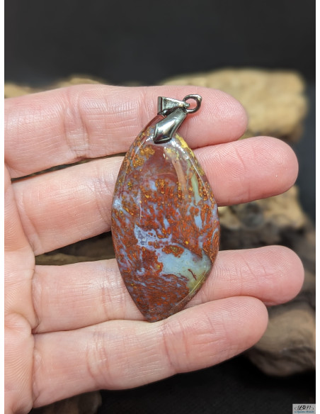 Pendentif d'Agate Couture de 45.5 * 23.7 mm par La Bijouterie Minérale