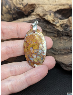Pendentif d'Agate Plume de 35.8 * 21.3 mm par La Bijouterie Minérale 2