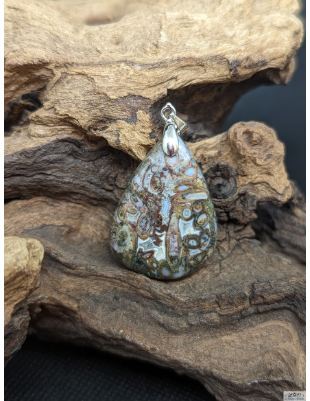 Pendentif d'Agate Plume de 32.5 * 24 mm par La Bijouterie Minérale