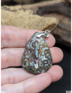 Pendentif d'Agate Plume de 32.5 * 24 mm par La Bijouterie Minérale 2