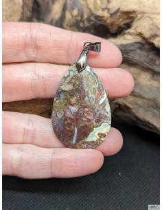 Pendentif d'Agate Plume de 39.4 * 26.2 mm par La Bijouterie Minérale 2