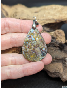 Pendentif d'Agate Plume de 38.2 * 27.1 mm par La Bijouterie Minérale 2