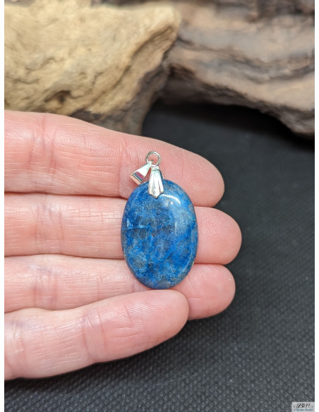Pendentif cabochon en Shattuckite de 23.9 * 17 mm de La Bijouterie Minérale