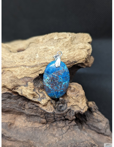 Pendentif cabochon en Shattuckite de 24 * 16.7 mmde La Bijouterie Minérale
