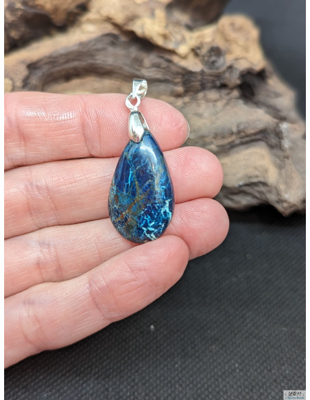 Pendentif cabochon en Shattuckite de 25.8 * 15.1 mm de La Bijouterie Minérale