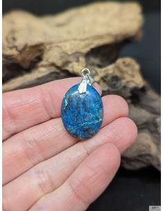 Pendentif cabochon en Shattuckite de 22.1 * 16.6 mm de La Bijouterie Minérale 2