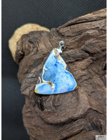 Pendentif cabochon en Jaspe Cobra bleu de 28.3 x 27.4 mm de La Bijouterie Minérale