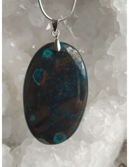 ovale d'azurite pendentif • Sister's Gemmes
