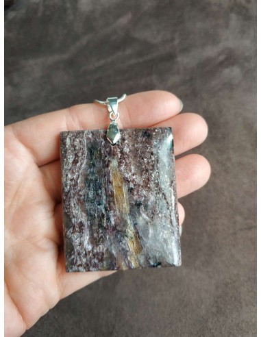 pendentif carré en charoite • Sister's Gemmes