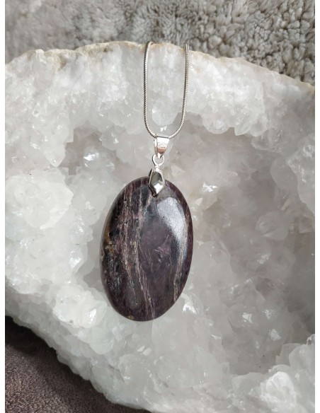 pendentif charoite pierre naturelle de russie • Sister's Gemmes