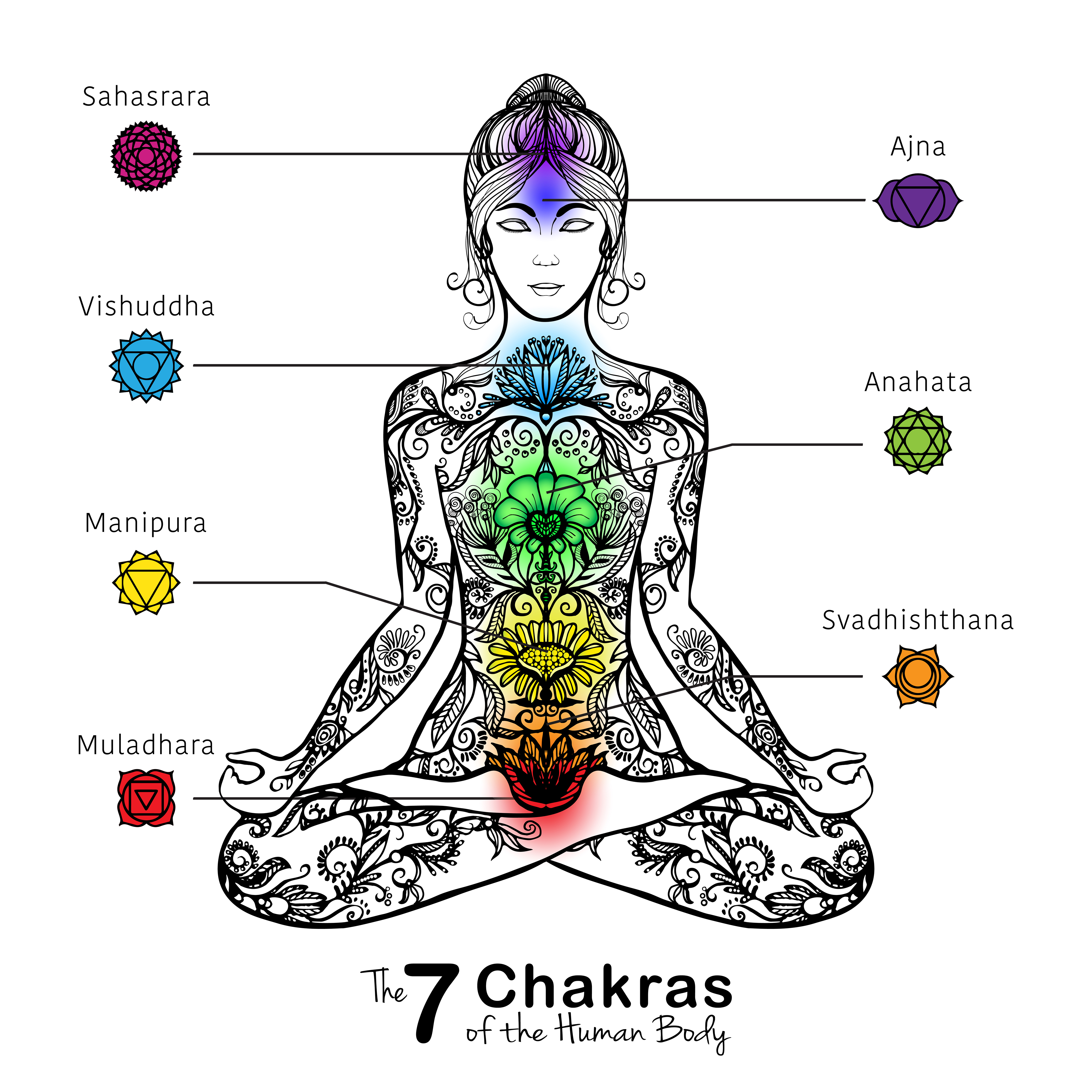 positionnement des 7 chakras